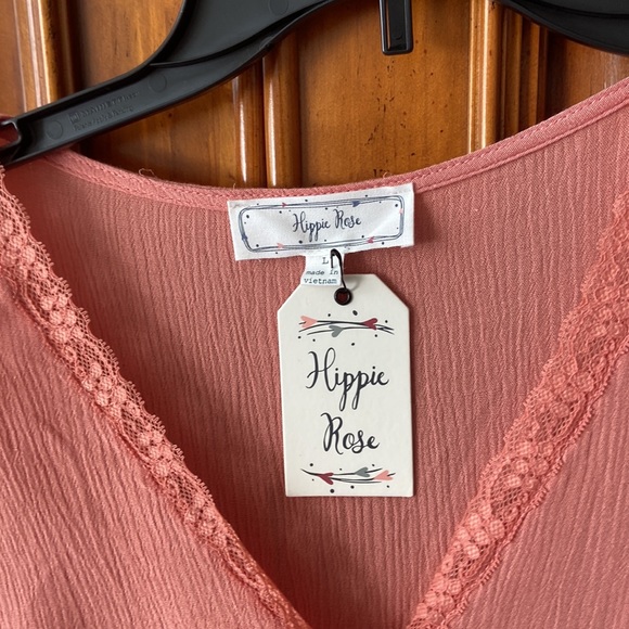 Melon colored peplum top - Picture 2 of 5